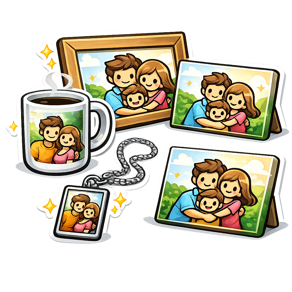 Convert your favorite memories into beautiful personalized gifts. Customize products with your photos, names, and messages to create memorable gifts for birthdays, anniversaries, and special occasions.